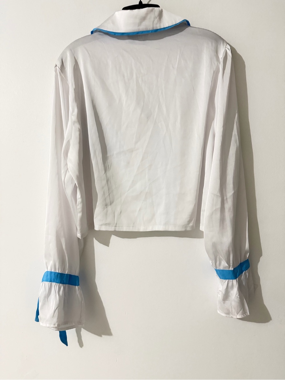 New! Beach Riot Aurora Luna white blue trim pajama top 57244 - Picture 4 of 8
